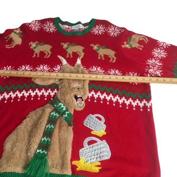 Jolly Sweaters Sweater Mens 2XL Funny Goat Christmas Pullover Novelty Holiday - Picture 5 of 15